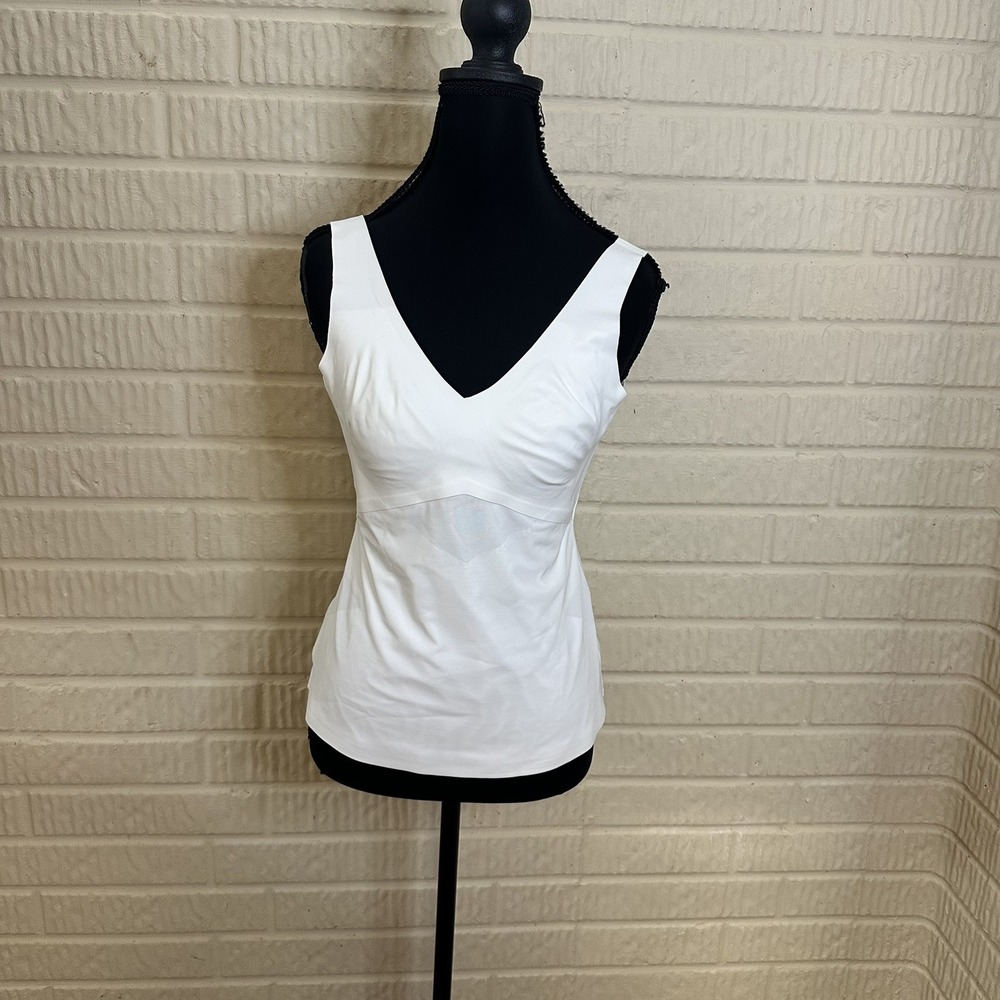 HoneyLove LiftWear Tank White Sz M Shaper Shapewear Built In Bra Compression